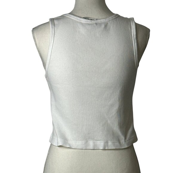 R13 Distressed Tank Top in Ecru Medium New Womens Sleeveless Beater - Picture 7 of 15